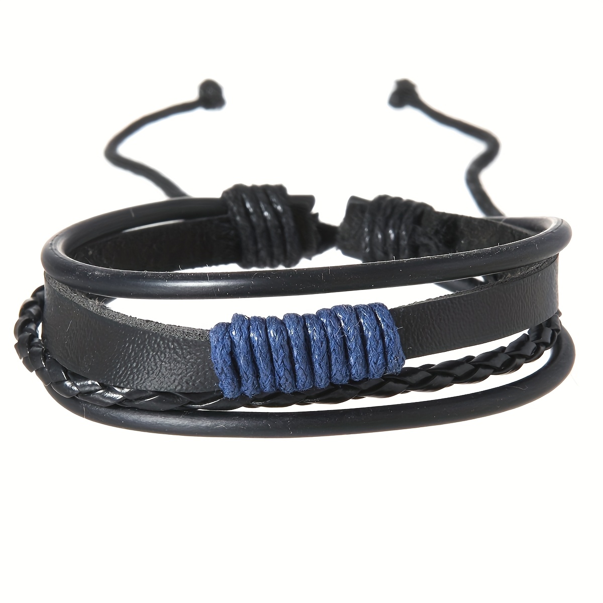 8pcs Couple's Knot Faux Leather Bracelets Set